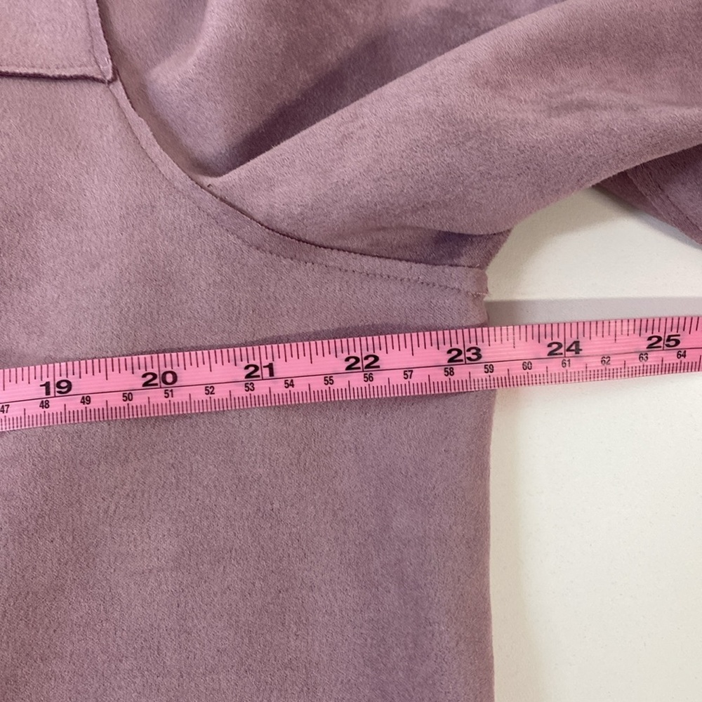 Chico's Purple‎ Faux Suede Blazer with Collarless Design 16/18 - Picture 7 of 11